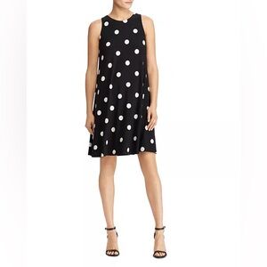 RALPH LAUREN Polka Dot Sleeveless Dress